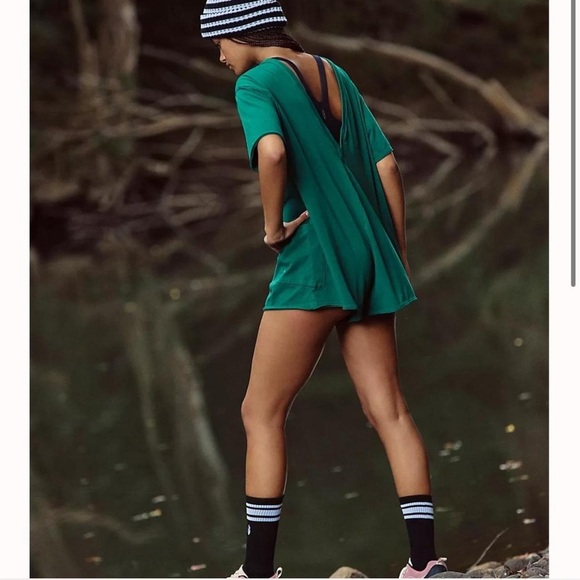 NWOT free people FP MOVEMENT HOT SHOT TEE ROMPER - Picture 2 of 15